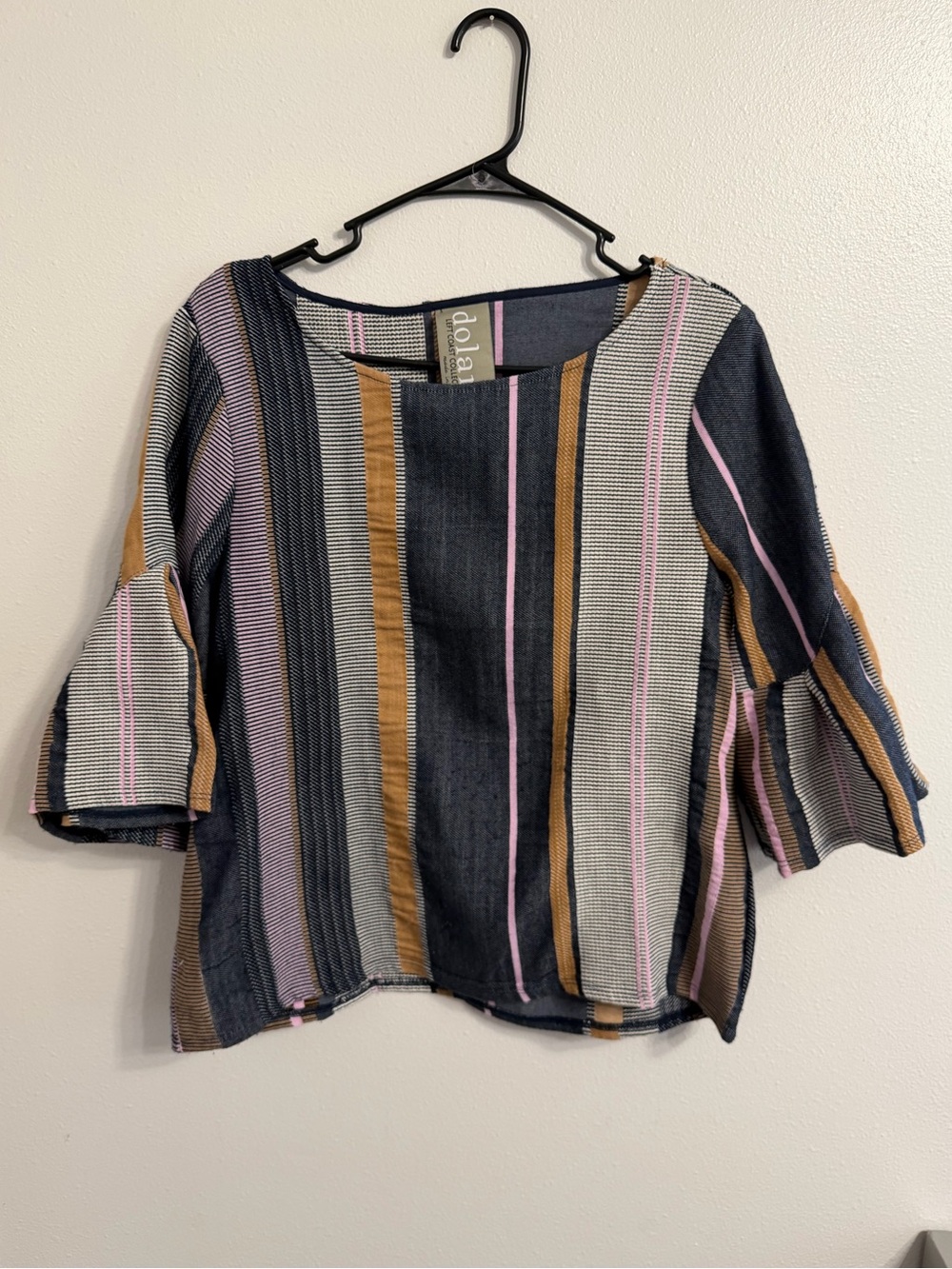 Anthropologie Dolan Left Coast Striped Jacquard Bell Sleeve Blouse